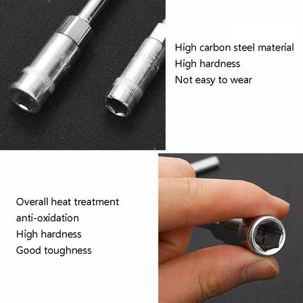T-Wrench Car Assembly Repair Sleeve Wrench Hexagon Lengthening Socket, 6mm, 7mm, 8mm, 9mm, 10mm, 11mm, 12mm, 13mm, 14mm, 15mm, 16mm, 17mm, 18mm, 19mm