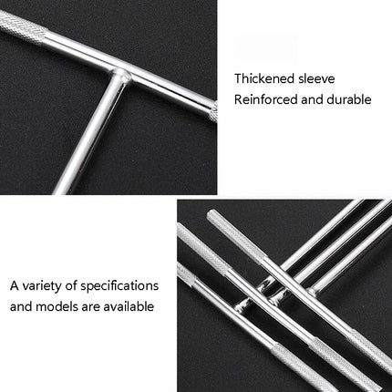 T-Wrench Car Assembly Repair Sleeve Wrench Hexagon Lengthening Socket, 6mm, 7mm, 8mm, 9mm, 10mm, 11mm, 12mm, 13mm, 14mm, 15mm, 16mm, 17mm, 18mm, 19mm