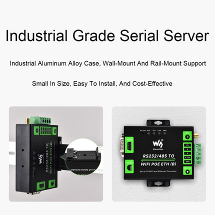 Waveshare Industrial Grade Serial Server RS232/485 to WiFi / Ethernet
