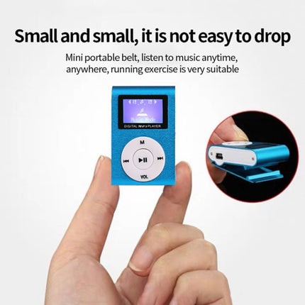Mini Lavalier Metal MP3 Music Player with Screen, With 512M Memory Card