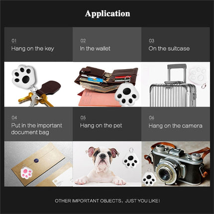 2 PCS HYC-09 Dog Paw Bluetooth Anti-Lost Device Pet Tracking Locator Keychain Smart Search Two-Way Alarm, Dog Paw Black, Dog Paw White, Dog Paw Light Blue, Dog Paw Green, Dog Paw Pink, Dog Paw Red, Dog Paw Dark Blue, Dog Paw Dark Gray