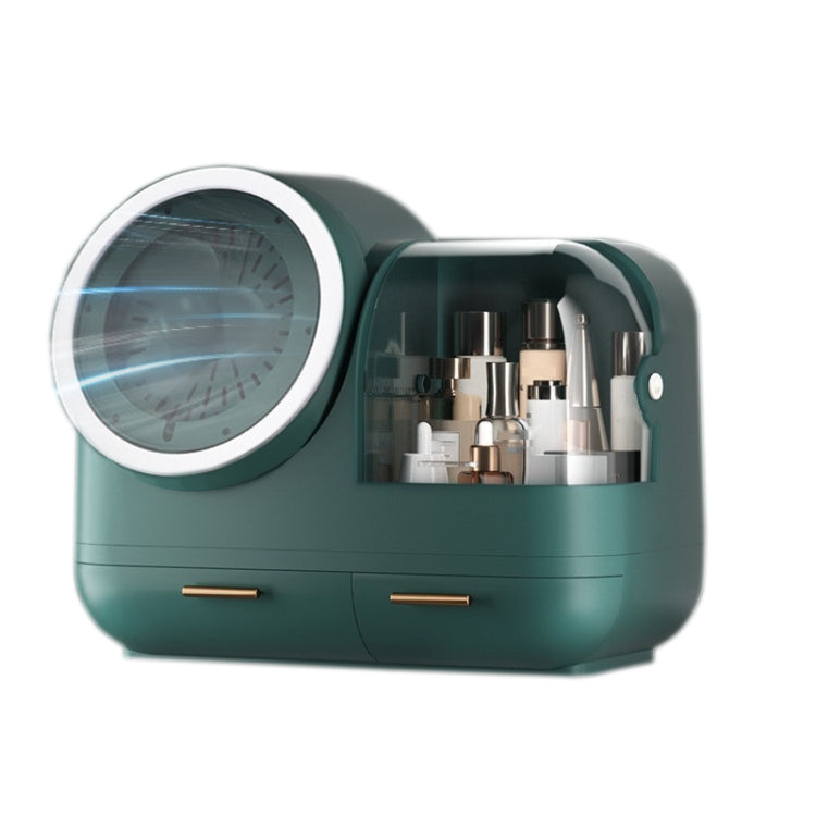 Mirror Desktop Makeup And Dustproof Drawer Storage Box With LED Light
