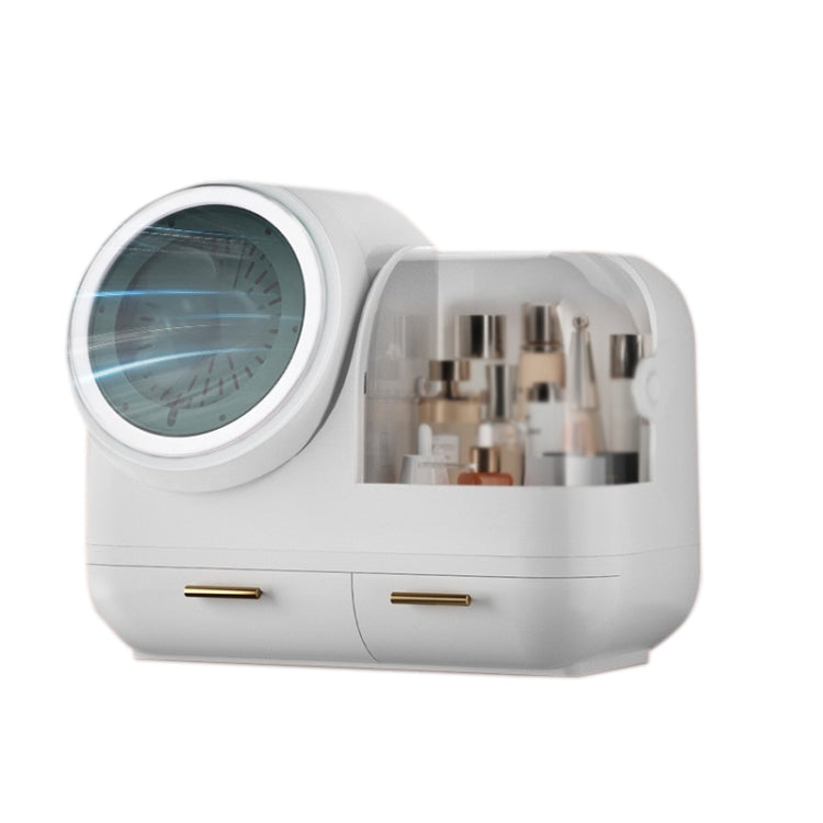 Mirror Desktop Makeup And Dustproof Drawer Storage Box With LED Light