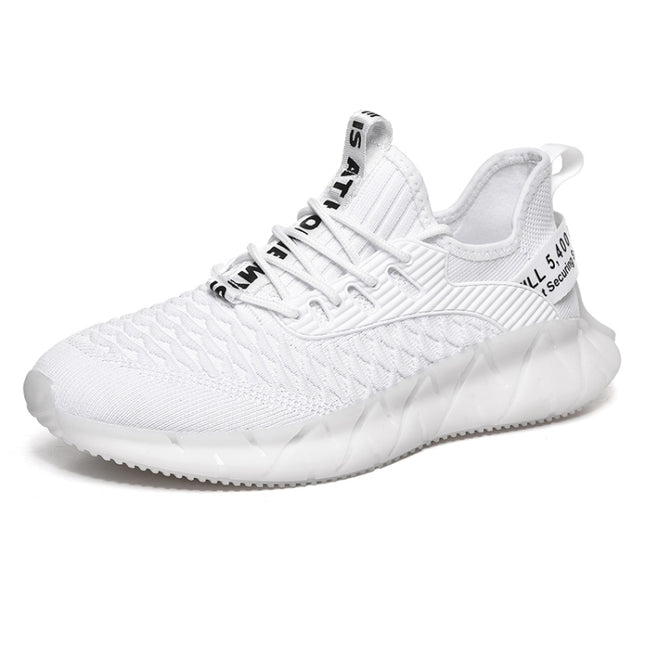 Men Lightweight Breathable Mesh Sneakers Flying Woven Casual Running Shoes, 46