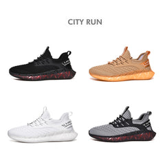 Men Lightweight Breathable Mesh Sneakers Flying Woven Casual Running Shoes