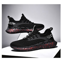 Men Lightweight Breathable Mesh Sneakers Flying Woven Casual Running Shoes