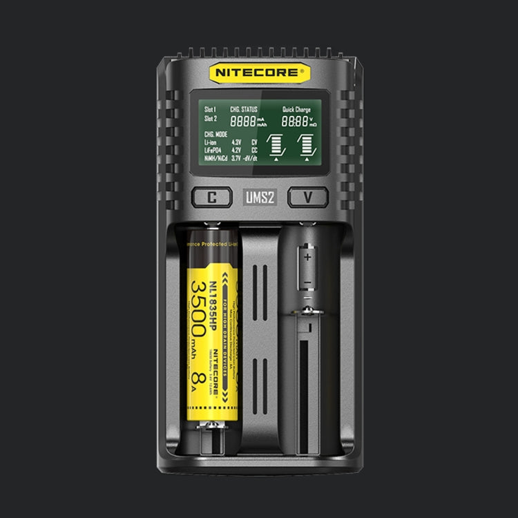 NITECORE Fast Lithium Battery Charger, US Plug, UMS4, UMS2