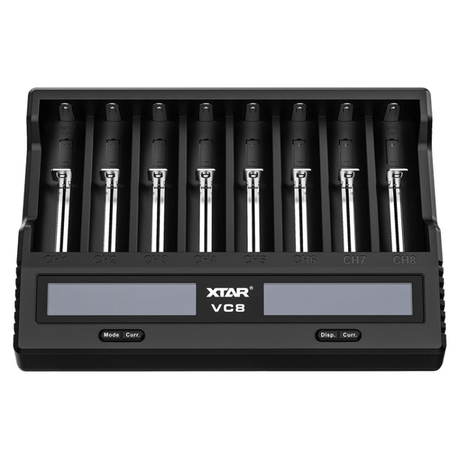 XTAR 8-Slot Battery Charger LCD Display Charger QC3.0 Type C Fast Charger for 21700 / 18650 Battery