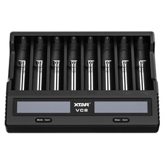 XTAR 8-Slot Battery Charger LCD Display Charger QC3.0 Type C Fast Charger for 21700 / 18650 Battery, VC8
