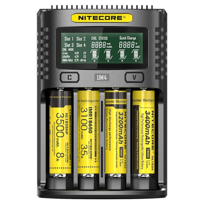 NITECORE 4-Slot LCD Battery Charger USB 18W