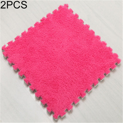 2 PCS Living Room Bedroom Children Kids Soft Carpet Magic Patchwork Jigsaw Splice Heads Climbing Baby Mat 30x30cm, Rose Red, Camel, Purple, Coffee, Blue, Pink, Green, White, Grey