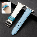 For Apple Watch Series 8&7 41mm / SE 2&6&SE&5&4 40mm / 3&2&1 38mm / Light Blue White