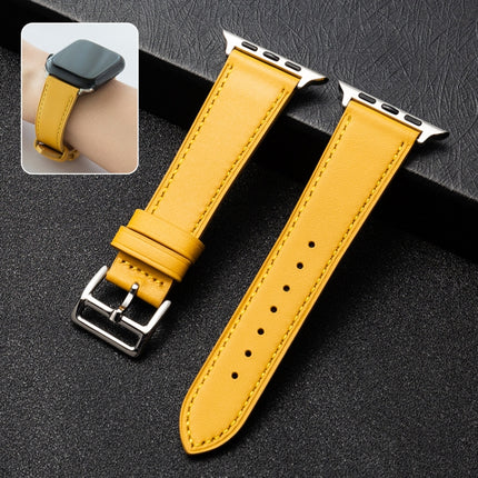 Business Cowhide Leather Strap Watchband, For Apple Watch Series 8&7 41mm / SE 2&6&SE&5&4 40mm / 3&2&1 38mm, For Apple Watch Series 6&SE&5&4 44mm / 3&2&1 42mm, For Apple Watch Series 6&SE& 5&4 40mm / 3 & 2 & 1 38mm