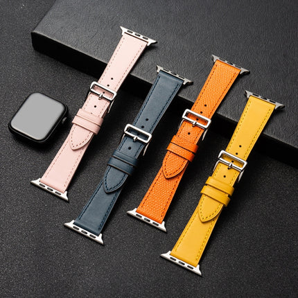 Business Cowhide Leather Strap Watchband, For Apple Watch Series 8&7 41mm / SE 2&6&SE&5&4 40mm / 3&2&1 38mm, For Apple Watch Series 6&SE&5&4 44mm / 3&2&1 42mm, For Apple Watch Series 6&SE& 5&4 40mm / 3 & 2 & 1 38mm
