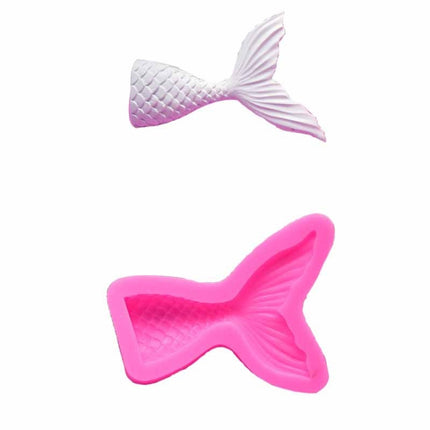 Mini Mermaid Tail Liquid Silicone Mold Fondant Baking Mold, Small (Pink) 15-95, Large (Pink) 15-94, Small (Gray) 15-95, Large (Gray) 15-94
