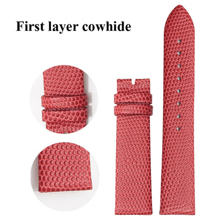 Thin Watch Chain With Calfskin Lizard Pattern Strap, Strap Width  12mm, Strap Width  14mm, Strap Width  16mm, Strap Width  18mm, Strap Width  20mm
