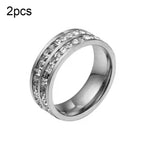 US Size 9 / Double Row Silver