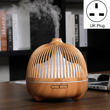 Bird Cage Wood Graphic Aromatherapy Machine Ultrasonic Smart Home Colorful Night Light Hollow Humidifier, US Plug, EU Plug, AU Plug, UK Plug