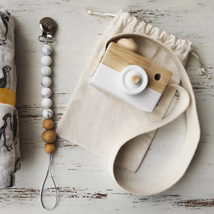 Cute Nordic Hanging Wooden Camera Toys for Kids