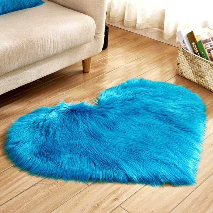 Love Heart Rugs Artificial Wool Sheepskin Hairy Carpet Faux Floor Mat Fur Plain Fluffy Soft Area Rug Tapetes, 30*40cm, 40*50cm