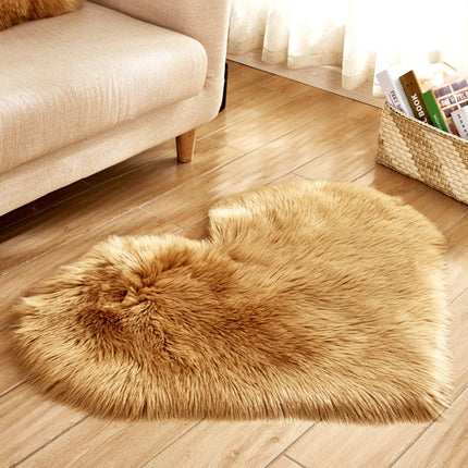 Love Heart Rugs Artificial Wool Sheepskin Hairy Carpet Faux Floor Mat Fur Plain Fluffy Soft Area Rug Tapetes, 30*40cm, 40*50cm
