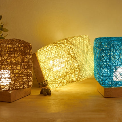 USB Square Sepak Takraw Table Lamp Bedroom Bedside Decorative Light, Spec:, Button Switch+Base, Dimming Switch+Base