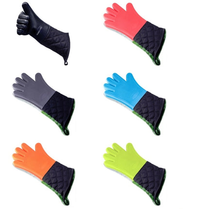 Extended Silicone Non-slip Gloves Resistant To High Temperatures Insulated Microwave Ovens Anti-scalding Gloves, Extended Silicone Gloves
