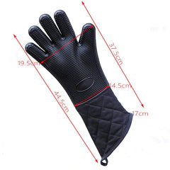 Extended Silicone Non-slip Gloves Resistant To High Temperatures Insulated Microwave Ovens Anti-scalding Gloves, Extended Silicone Gloves