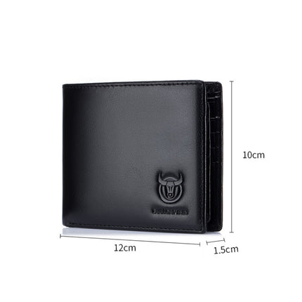 BUFF CAPTAIN 05 Men Leather Short Wallet Anti-Theft Brush Multi-Card Bit First-Layer Soft Cowhide Wallet, Red, Yellow Brown