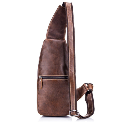 BULL CAPTAIN 019 Retro Men Leather Crossbody Shoulder Bag First-Layer Cowhide Chest Bag, Colour: Black + Buckle, Chestnut Brown, Yellow Brown, Gray Brown, Pure Black, Chestnut Brown + Buckle + Bracket, Black + Buckle + Bracket, Yellow + Buckle + Bracke...