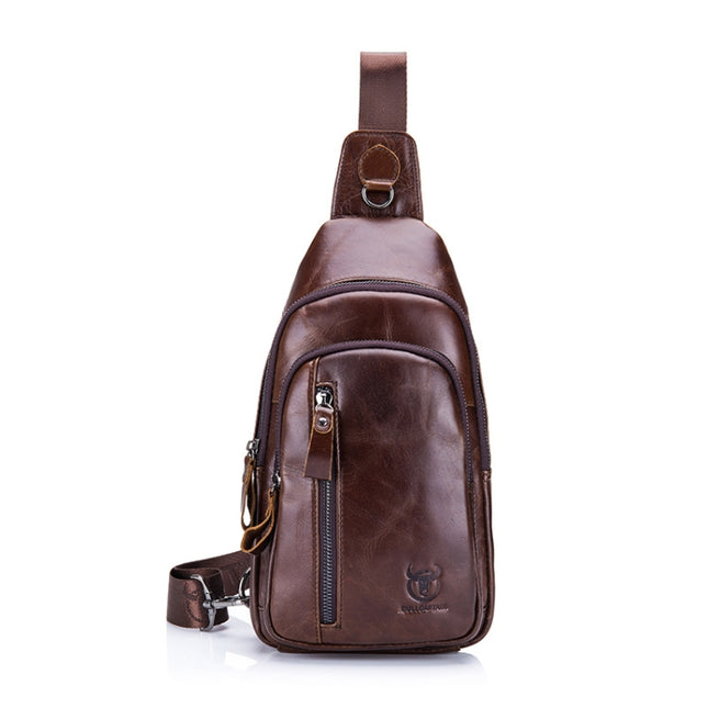BUFF CAPTAIN 100 Men Leather Crossbody Shoulder Bag First-Layer Cowhide Multi-Function Sports Casual Chest Bag