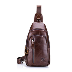 BUFF CAPTAIN 100 Men Leather Crossbody Shoulder Bag First-Layer Cowhide Multi-Function Sports Casual Chest Bag