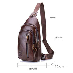 BUFF CAPTAIN 100 Men Leather Crossbody Shoulder Bag First-Layer Cowhide Multi-Function Sports Casual Chest Bag