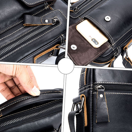 BUFF CAPTAIN 037 First-Layer Cowhide Messenger Bag Male Sports Soft Leather Shoulder Bag