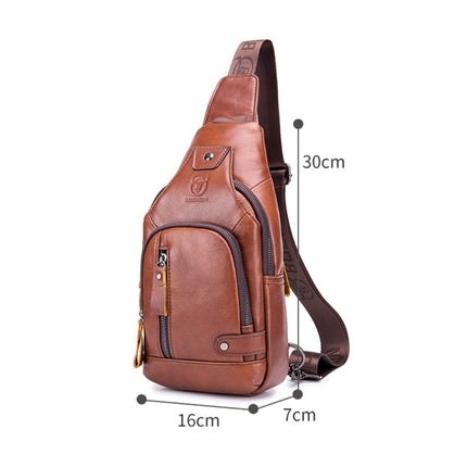 BUFF CAPTAIN 129 First-Layer Cowhide Men Soft Chest Bag Outdoor Casual Large Capacity Messenger Bag