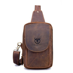 BUFF CAPTAIN 133 Men Leather Retro Shoulder Bag Diagonal Leather Bag
