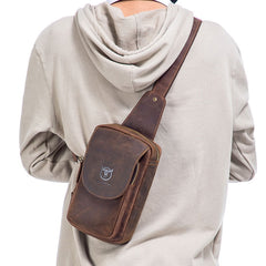 BUFF CAPTAIN 133 Men Leather Retro Shoulder Bag Diagonal Leather Bag