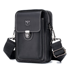 BUFF CAPTAIN 075 Men Belt Mobile Phone Waist Bag First-Layer Cowhide Multi-Function Diagonal Bag