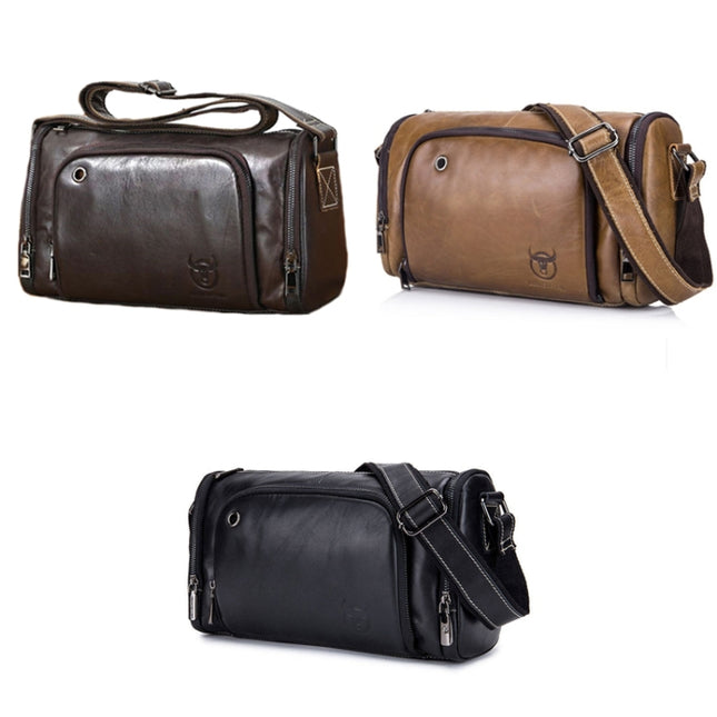 BUFF CAPTAIN HKDJB--001 First-Layer Cowhide Shoulder Messenger Bag Sports Men Leather Bag