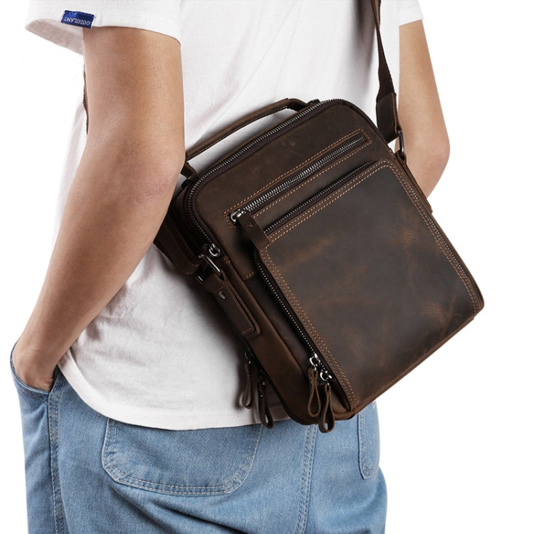 6479 Men Casual Large-Capacity One-Shoulder Messenger Leather Bag