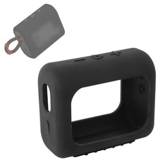 Für JBL GO3 Bluetooth-Lautsprecher Silikonhülle Tragbare Schutzhülle mit Karabiner, Rot, Schwarz, Silbergrau, Orange, Dunkelblau, Mintgrün, Armeegrün