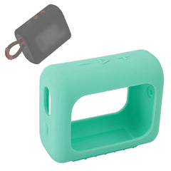 For JBL GO3 Bluetooth Speaker Silicone Cover Portable Protective Case with Carabiner, Red, Black, Silver Gray, Orange, Dark Blue, Mint Green, Army Green