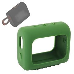 For JBL GO3 Bluetooth Speaker Silicone Cover Portable Protective Case with Carabiner, Red, Black, Silver Gray, Orange, Dark Blue, Mint Green, Army Green