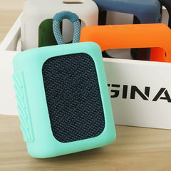 For JBL GO3 Bluetooth Speaker Silicone Cover Portable Protective Case with Carabiner, Red, Black, Silver Gray, Orange, Dark Blue, Mint Green, Army Green