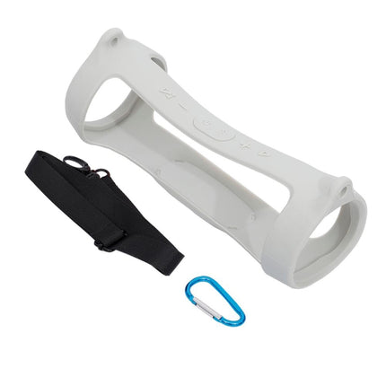 For JBL Charge 4 Bluetooth Speaker Portable Silicone Protective Cover with Shoulder Strap & Carabiner