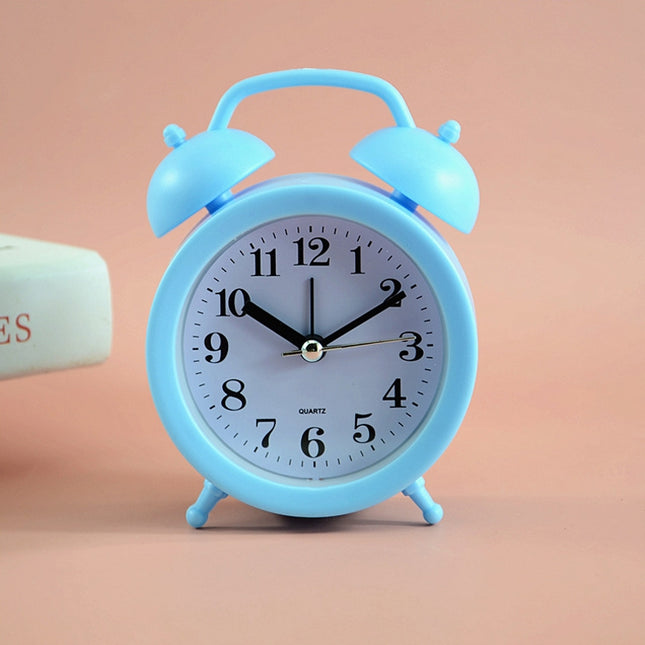 2 PCS Student Bed Small Alarm Clock Desk Alarm Clock, Red, Blue, Beige, Pink