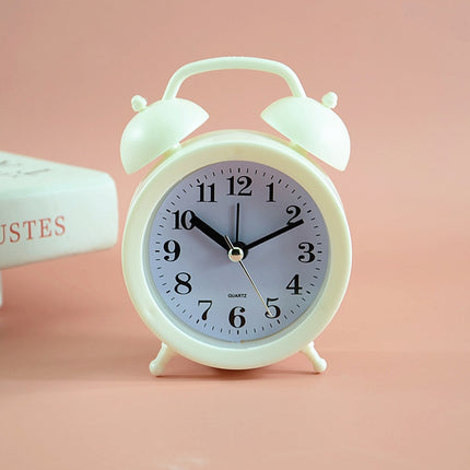 2 PCS Student Bed Small Alarm Clock Desk Alarm Clock, Red, Blue, Beige, Pink