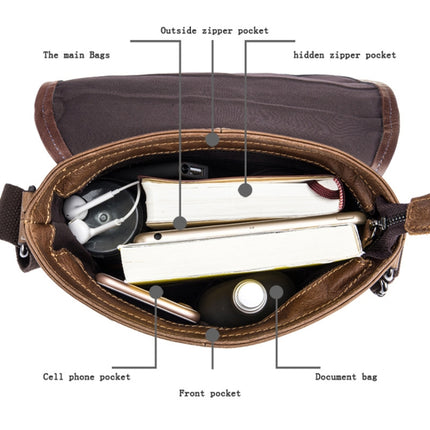 BUFF CAPTAIN 034 Men Leather Shoulder Bag Sports Outdoor First-Layer Cowhide Bag