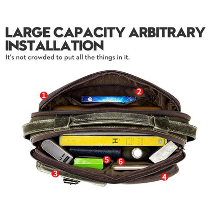 BULL CAPTAIN 036 Men Leather Shoulder Bag Retro First-Layer Cowhide Messenger Bag