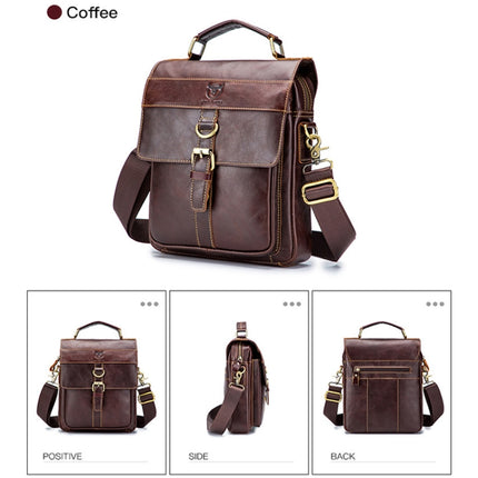 BUFF CAPTAIN 302 First-Layer Cowhide Men Casual Shoulder Bag Leather Retro Briefcase